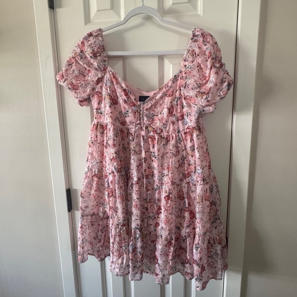 Blue Rain Womens Pink Floral Mini Dress Size S Small P3 - Picture 1 of 13